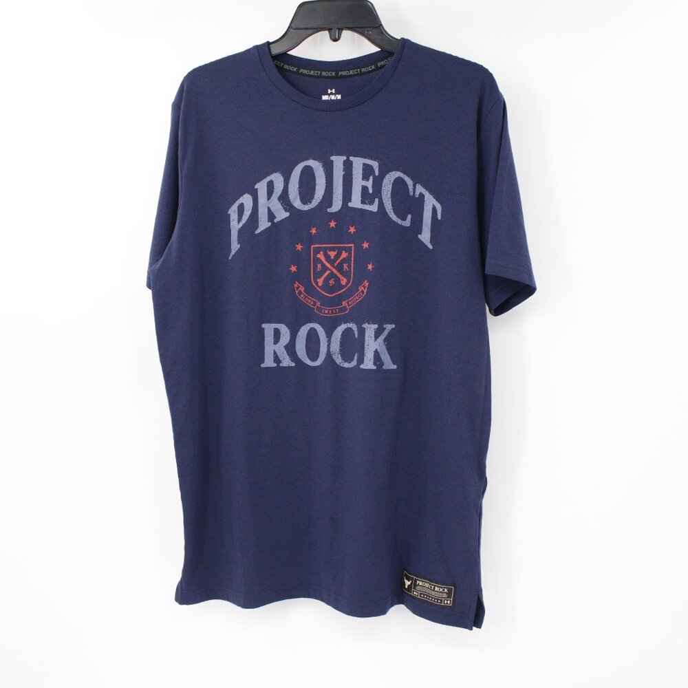 Under Armour Shirt Mens Medium Project Rock Short Sleeve Crew Neck Logo graphic